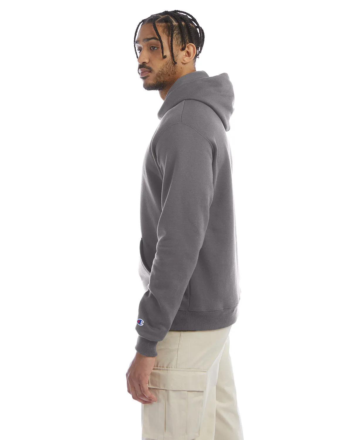 Champion Adult Powerblend® Pullover Hooded Sweatshirt S700 STONE GRAY