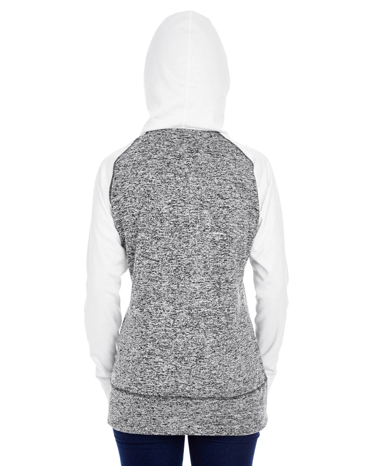J America JA8618 Ladies' Colorblock Cosmic Hooded Sweatshirt