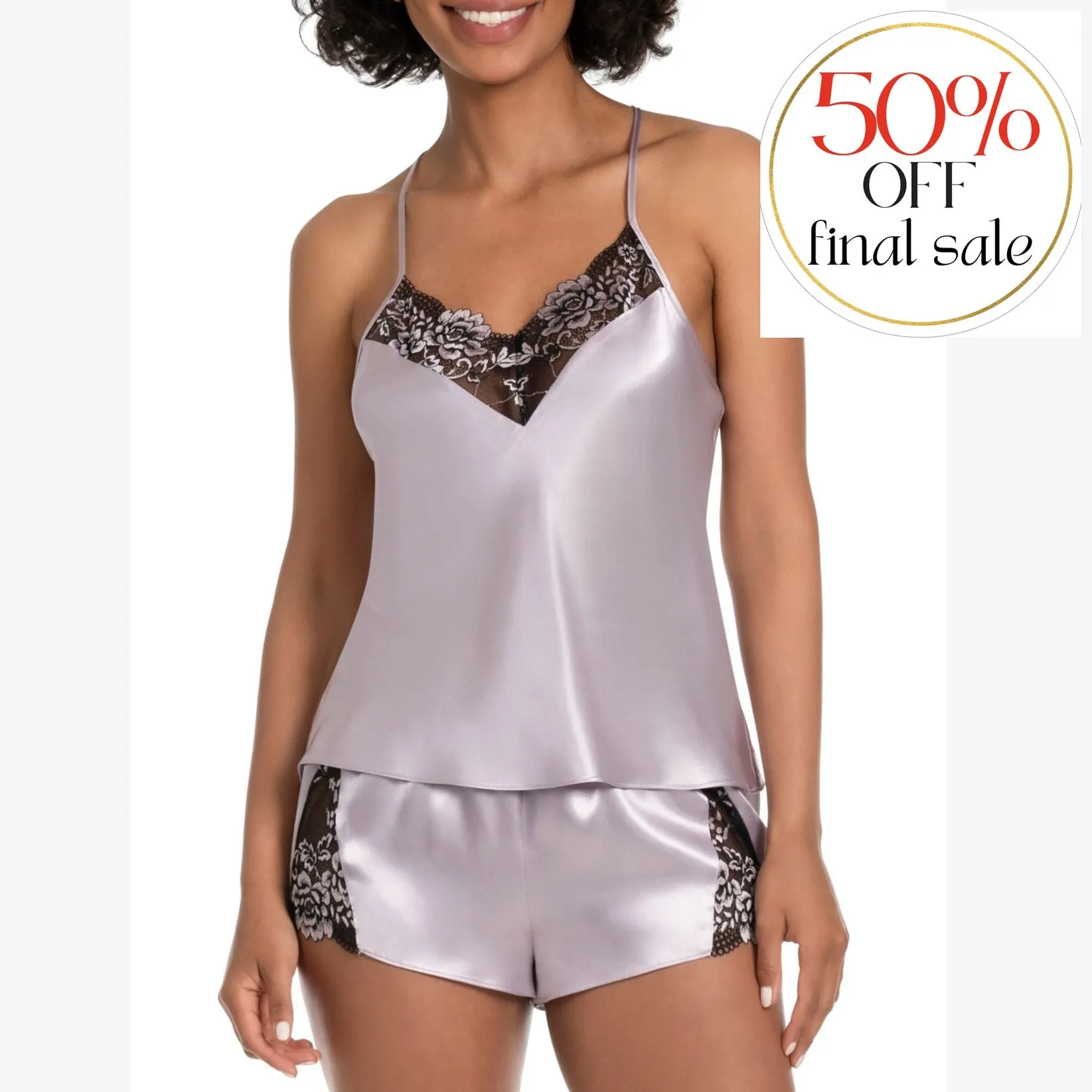 Jonquil Iliana Cami Short Set ILN040 in Silver Lilac